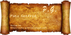 Patz Gotfrid névjegykártya